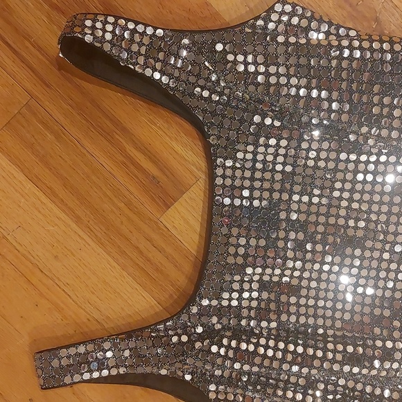 Nouveau Vintage Evening Collection Silver Sequin Disco Gown - Picture 13 of 16